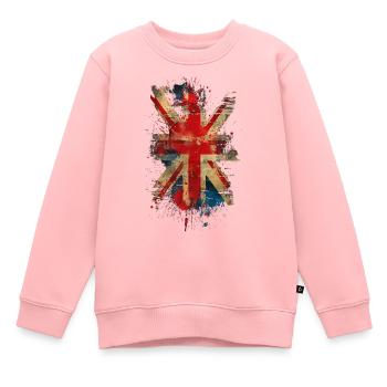 L’Union Jack - Sweat Premium enfant bio - rose - Devant - AI Model Kid Female (0cm)