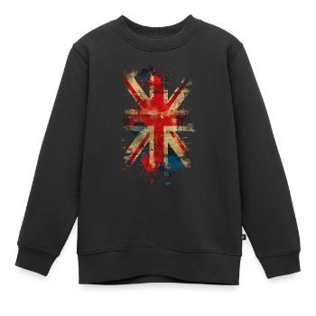 L’Union Jack - Sweat Premium enfant bio - noir - Devant - AI Model Kid Female (0cm)