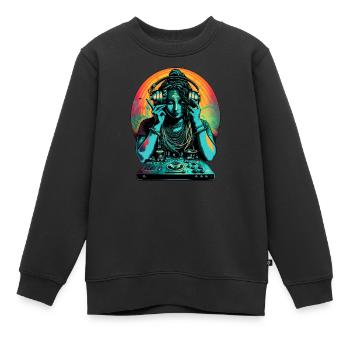 Déesse DJ - Sweat Premium enfant bio - noir - Devant - AI Model Kid Female (0cm)