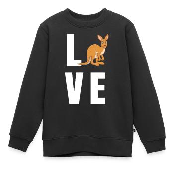 kangourou - Sweat Premium enfant bio - noir - Devant - AI Model Kid Female (0cm)