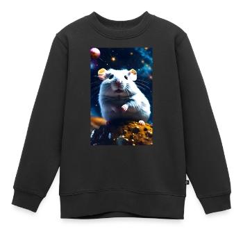 Hamster im Kosmos - Kinder Premium Organic Sweatshirt - Schwarz - Vorne - AI Model Kid Female (0cm)