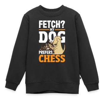 Stratégique Chien Grand Maître Échecs Amoureux des chiens - Sweat Premium enfant bio - noir - Devant - AI Model Kid Female (0cm)