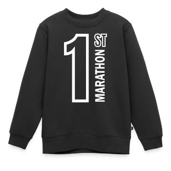 Marathon Running Jogging - Kinder Premium Organic Sweatshirt - Schwarz - Vorne - AI Model Kid Female (0cm)