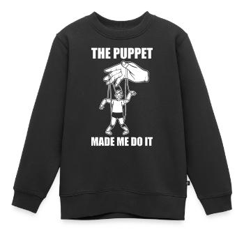 Lustiger Bauchredner-Puppenspieler Puppenmacher - Kinder Premium Organic Sweatshirt - Schwarz - Vorne - AI Model Kid Female (0cm)