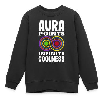 Aura Points Infinete Coolness Trendy Viral - Kinder Premium Organic Sweatshirt - Schwarz - Vorne - AI Model Kid Female (0cm)