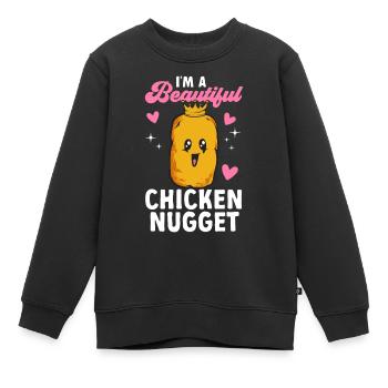 Chicken Nugget Liebhaber Chicken Nuggets - Kinder Premium Organic Sweatshirt - Schwarz - Vorne - AI Model Kid Female (0cm)