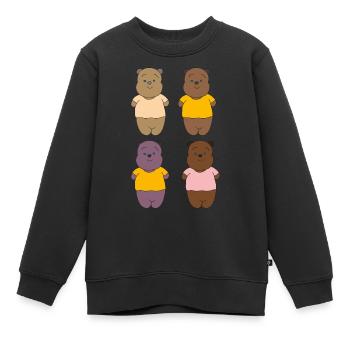 Bande des quatre ours - Sweat Premium enfant bio - noir - Devant - AI Model Kid Female (0cm)