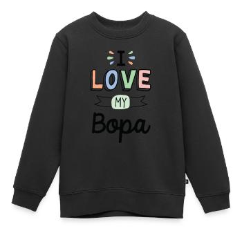 Ich liebe meine Bopa - Kinder Premium Organic Sweatshirt - Schwarz - Vorne - AI Model Kid Female (0cm)