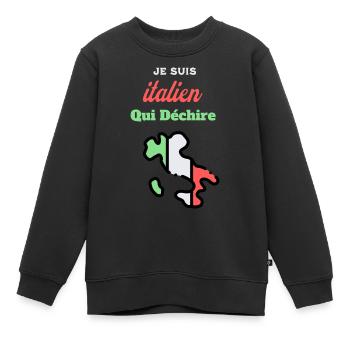 Je suis italien qui déchire - Sweat Premium enfant bio - noir - Devant - AI Model Kid Female (0cm)