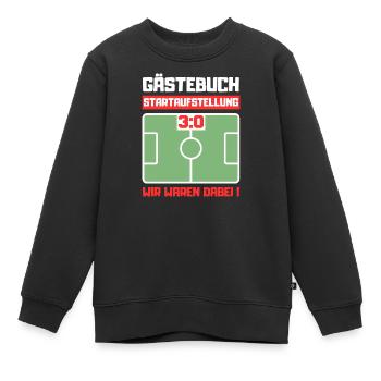 Gästebuch 30. Geburtstag Fußball - Kinder Premium Organic Sweatshirt - Schwarz - Vorne - AI Model Kid Female (0cm)