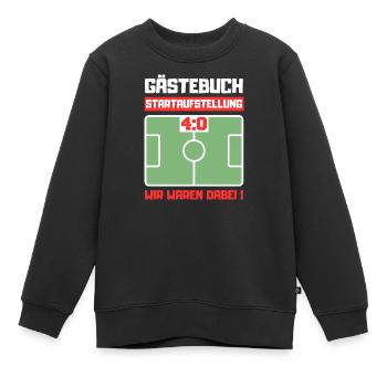 Gästebuch 40. Geburtstag Fußball - Kinder Premium Organic Sweatshirt - Schwarz - Vorne - AI Model Kid Female (0cm)