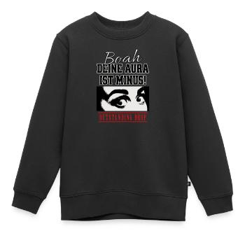 **Deine Aura** Streetwear - Kinder Premium Organic Sweatshirt - Schwarz - Vorne - AI Model Kid Female (0cm)