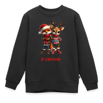 Chillout it's Christmas - Kinder Premium Organic Sweatshirt - Schwarz - Vorne - AI Model Kid Female (0cm)