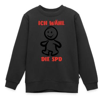 Ich wähl die SPD - Wähler - Stimme - Kinder Premium Organic Sweatshirt - Schwarz - Vorne - AI Model Kid Female (0cm)