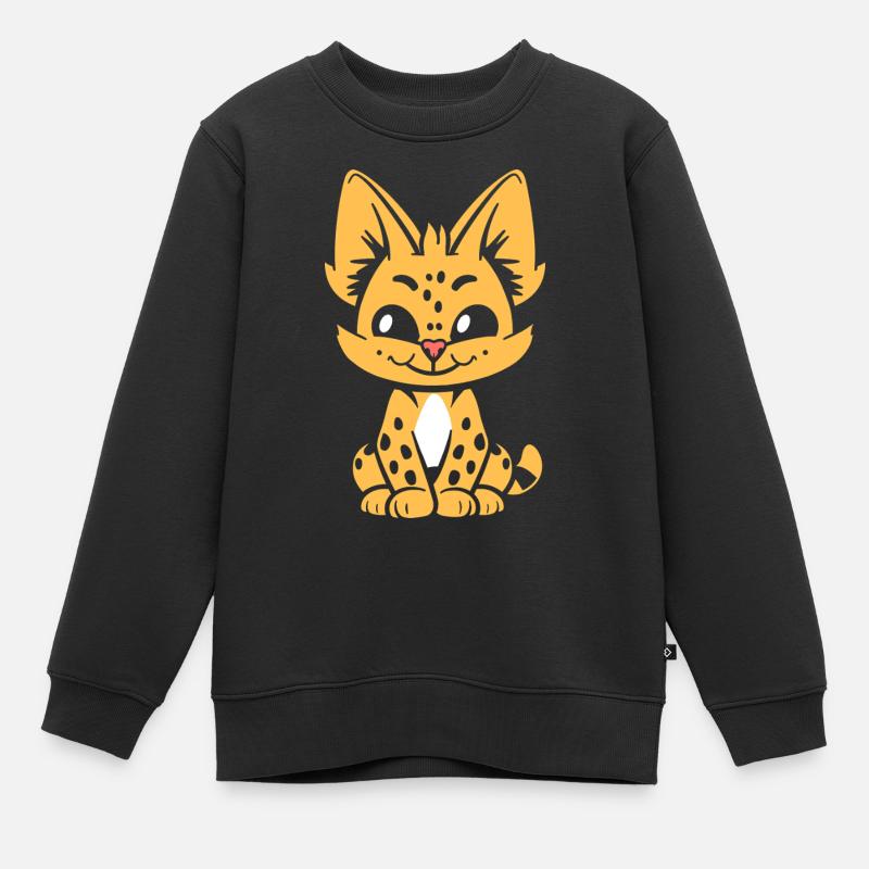 serval - Sweat Premium enfant bio - noir
