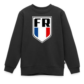 Drapeau de la France Symbole officiel français - Sweat Premium enfant bio - noir - Devant - AI Model Kid Female (0cm)