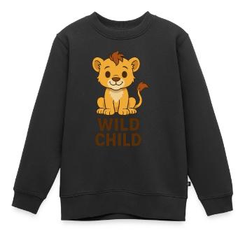 Mignon lionceau - Enfant sauvage - Sweat Premium enfant bio - noir - Devant - AI Model Kid Female (0cm)
