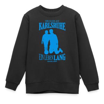 Karlsruhe Fußball Tradition Geschenk - Kinder Premium Organic Sweatshirt - Schwarz - Vorne - AI Model Kid Female (0cm)
