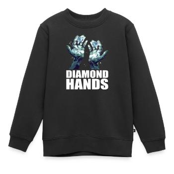 Commerce de mains de diamants - Sweat Premium enfant bio - noir - Devant - AI Model Kid Female (0cm)
