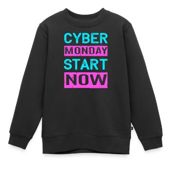 Cyber Monday Kaufrausch - Kinder Premium Organic Sweatshirt - Schwarz - Vorne - AI Model Kid Female (0cm)
