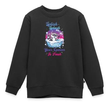 Waschbär Splish Splash - Kinder Premium Organic Sweatshirt - Schwarz - Vorne - AI Model Kid Female (0cm)