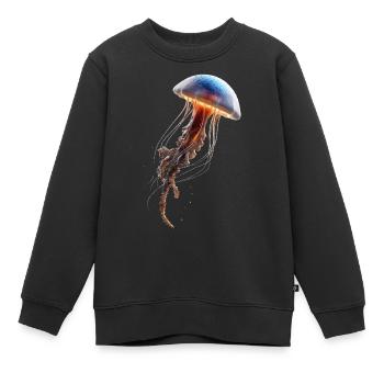 Méduse Méduse de feu Méduse Méduse mignonne - Sweat Premium enfant bio - noir - Devant - AI Model Kid Female (0cm)