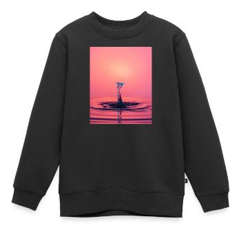 Éclaboussure abstraite liquide - Sweat Premium enfant bio - noir - Devant - AI Model Kid Female (0cm)