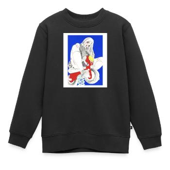 Fille manga coloré - Sweat Premium enfant bio - noir - Devant - AI Model Kid Female (0cm)