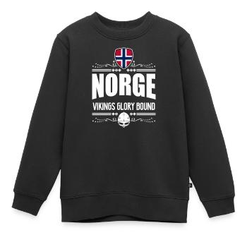 NORWEGEN - NORGE VIKINGS RUHM - Kinder Premium Organic Sweatshirt - Schwarz - Vorne - AI Model Kid Female (0cm)
