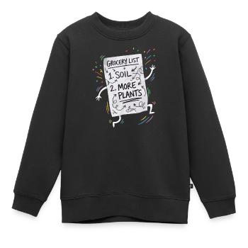 Pflanzen Einkaufsliste - Kinder Premium Organic Sweatshirt - Schwarz - Vorne - AI Model Kid Female (0cm)