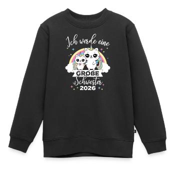 I Will Be Big Sister 2026 Pregnancy - Kids Premium Organic Sweatshirt - black - Front - AI Model Kid Female (0cm)