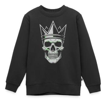 Krone Totenkopf Motiv für Skull und Rock Fans - Kinder Premium Organic Sweatshirt - Schwarz - Vorne - AI Model Kid Female (0cm)