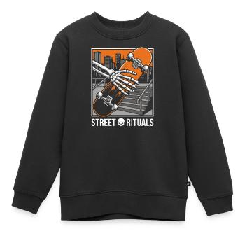 Skater Street Rituals Shirt, Hoodie, Bag and Cap - Kids Premium Organic Sweatshirt - black - Front - AI Model Kid Female (0cm)