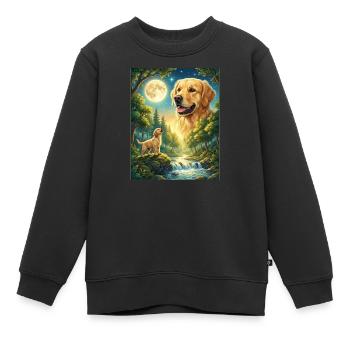 Howling to the Moon Meme Animal Dog Labrador - Kids Premium Organic Sweatshirt - black - Front - AI Model Kid Female (0cm)