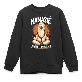 Motif de méditation yoga Namasté Lama - Sweat Premium enfant bio - noir - Devant - AI Model Kid Female (0cm)