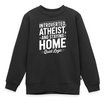 Introvertierter Atheist Quiet Logic T-Shirt - Kinder Premium Organic Sweatshirt - Schwarz - Vorne - AI Model Kid Female (0cm)