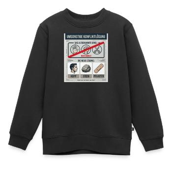 Kopf Stein Pflaster Konfliktlösung - Kinder Premium Organic Sweatshirt - Schwarz - Vorne - AI Model Kid Female (0cm)