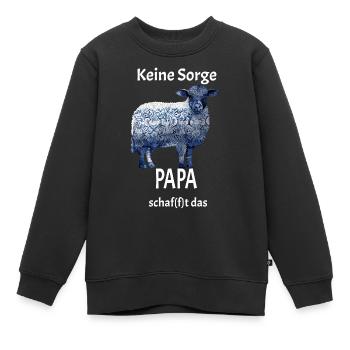 Papa schaf(f)t das Schaf T-Shirt Geschenk - Kinder Premium Organic Sweatshirt - Schwarz - Vorne - AI Model Kid Female (0cm)