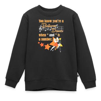 Danse de couple en valse - Sweat Premium enfant bio - noir - Devant - AI Model Kid Female (0cm)