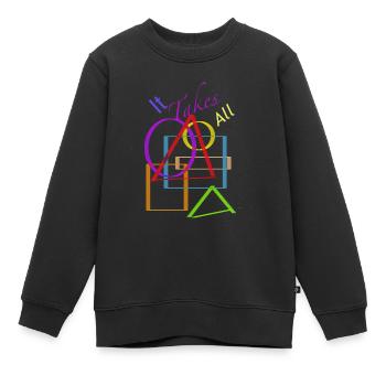 Toutes les formes - Sweat Premium enfant bio - noir - Devant - AI Model Kid Female (0cm)