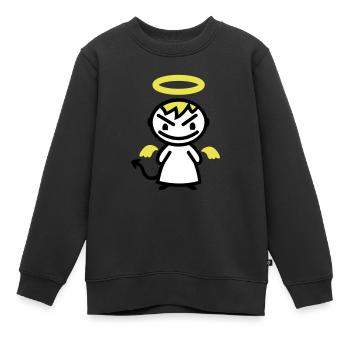 evil angel - Kids Premium Organic Sweatshirt - black - Front - AI Model Kid Female (0cm)