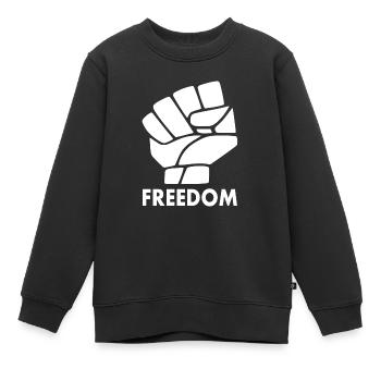 Freiheit - Kinder Premium Organic Sweatshirt - Schwarz - Vorne - AI Model Kid Female (0cm)
