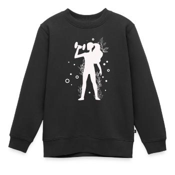 Musculation Haltérophilie Fitness Workout - Sweat Premium enfant bio - noir - Devant - AI Model Kid Female (0cm)