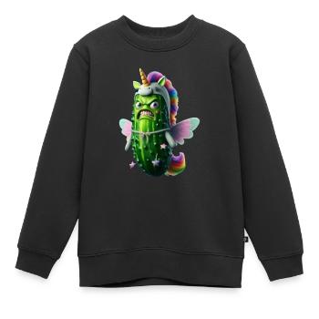Angry Gurkicorn - Kinder Premium Organic Sweatshirt - Schwarz - Vorne - AI Model Kid Female (0cm)