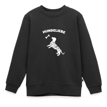 Hundeliebe Hund Dackel - Kinder Premium Organic Sweatshirt - Schwarz - Vorne - AI Model Kid Female (0cm)