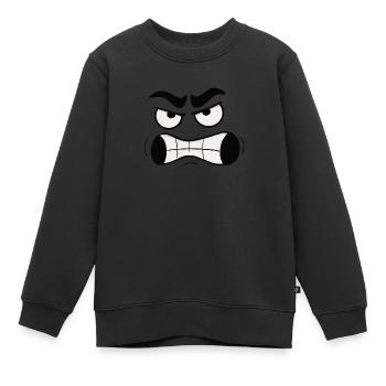 Angry face - Kids Premium Organic Sweatshirt - black - Front - AI Model Kid Female (0cm)