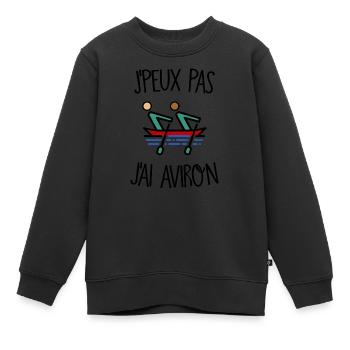 J'peux pas j'ai aviron - Sweat Premium enfant bio - noir - Devant - AI Model Kid Female (0cm)