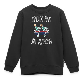 J'peux pas j'ai aviron - Sweat Premium enfant bio - noir - Devant - AI Model Kid Female (0cm)