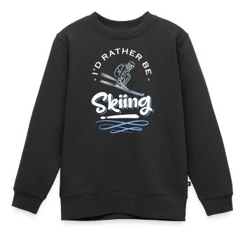 Wintersport Alpen Pistensau - Kinder Premium Organic Sweatshirt - Schwarz - Vorne - AI Model Kid Female (0cm)