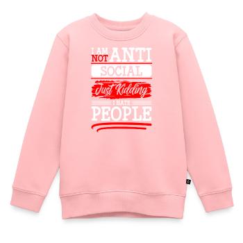 Hass Menschenhasser - Kinder Premium Organic Sweatshirt - Rosa - Vorne - AI Model Kid Female (0cm)